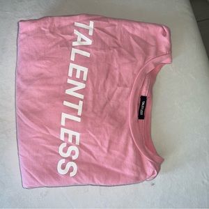 Pink talentless cropped t shirt